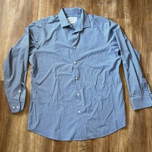 Mizzen Main Blue‎ Plaid Shirt Men’s XXL Trim Fit Button Up Long Sleeve Casual
